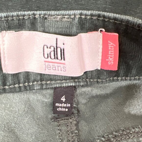 CABI High Skinny Cord Jeans Hunter Green Sz 4 #3743 EUC - Picture 6 of 7
